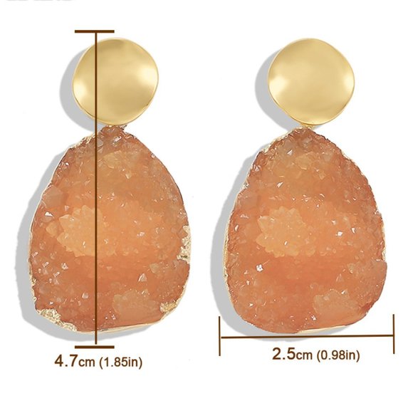 $5 BLOWOUT!  XL Geode Earrings - Picture 7 of 7